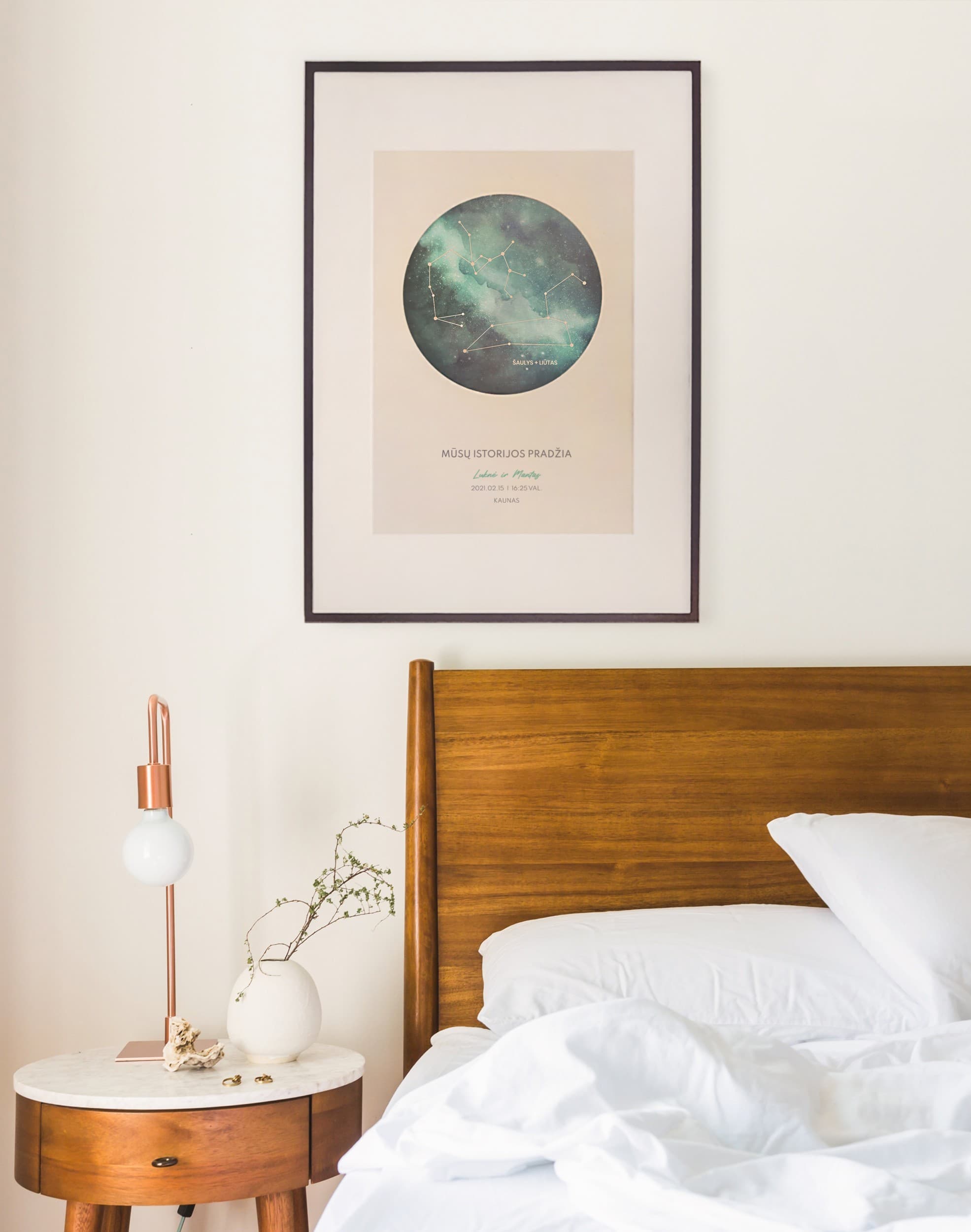 Personalizuotas ir įrėmintas santuokos metrikas ant medžio | Laisvalaikio Dovanos