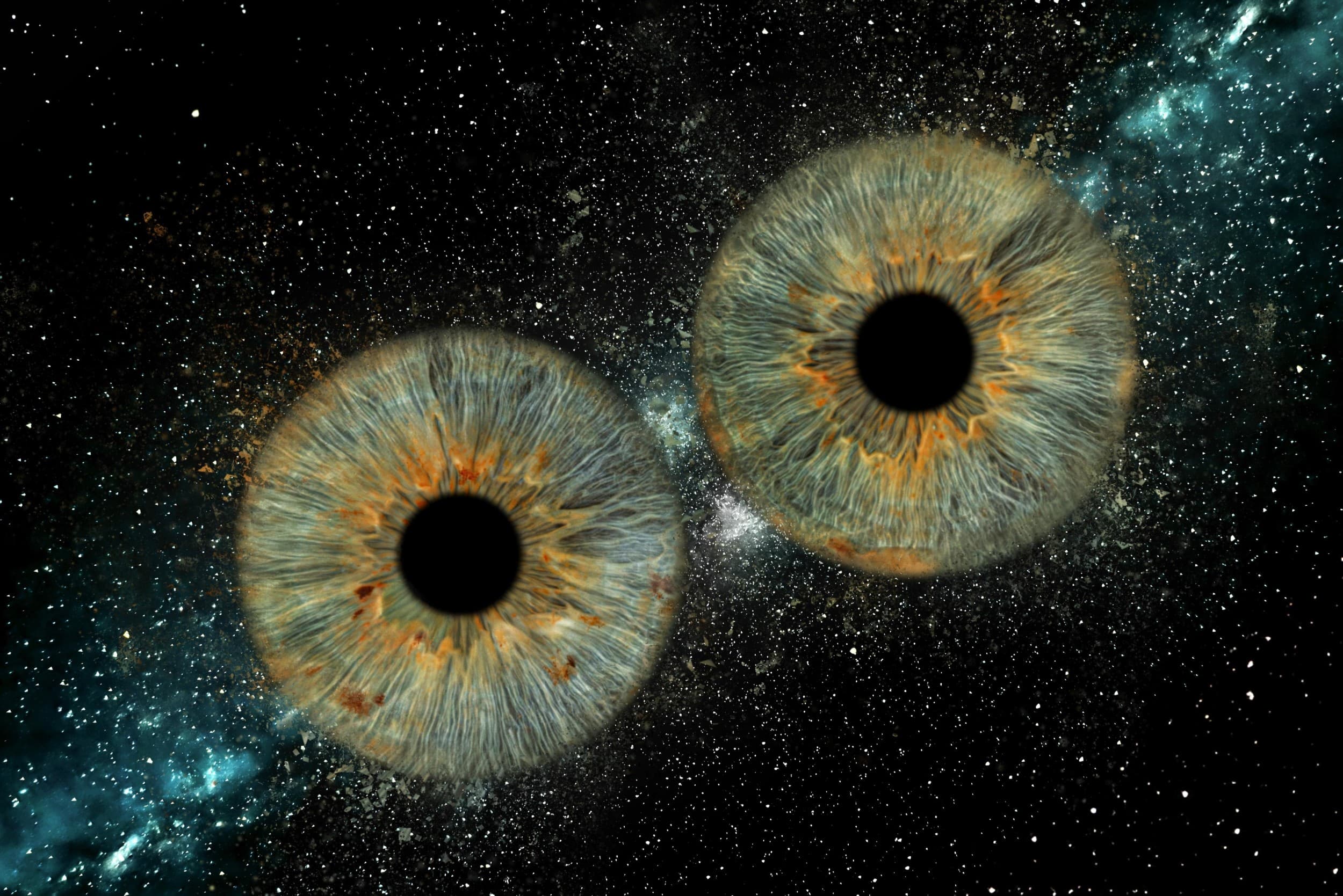 Skaitmeninė 2 akių rainelių nuotrauka studijoje „EyeArt“