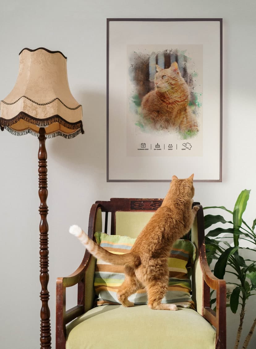 Personalizuotas ir įrėmintas gyvūno portretas iš nuotraukos